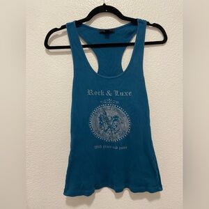 Express Deep Blue graphic tank
